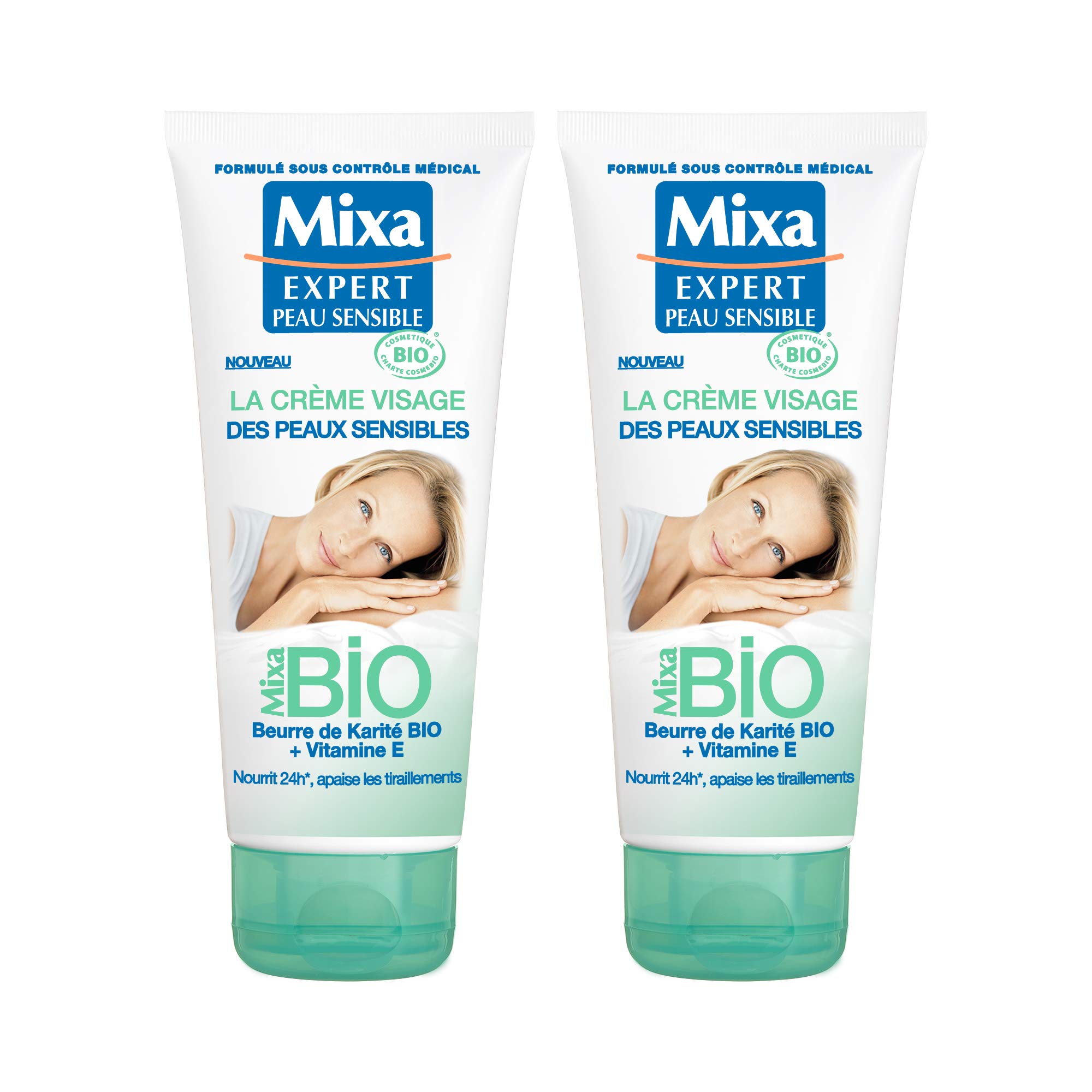 mixa-visage-bio-gesichtscreme-empfindliche-haut-2x100-ml image 1