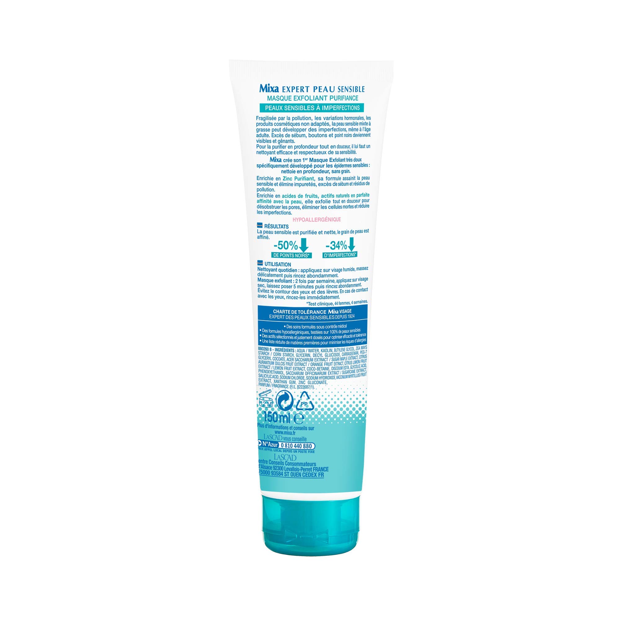 mixa-visage-sans-grain-purifiant-maske-150ml-zink image 2