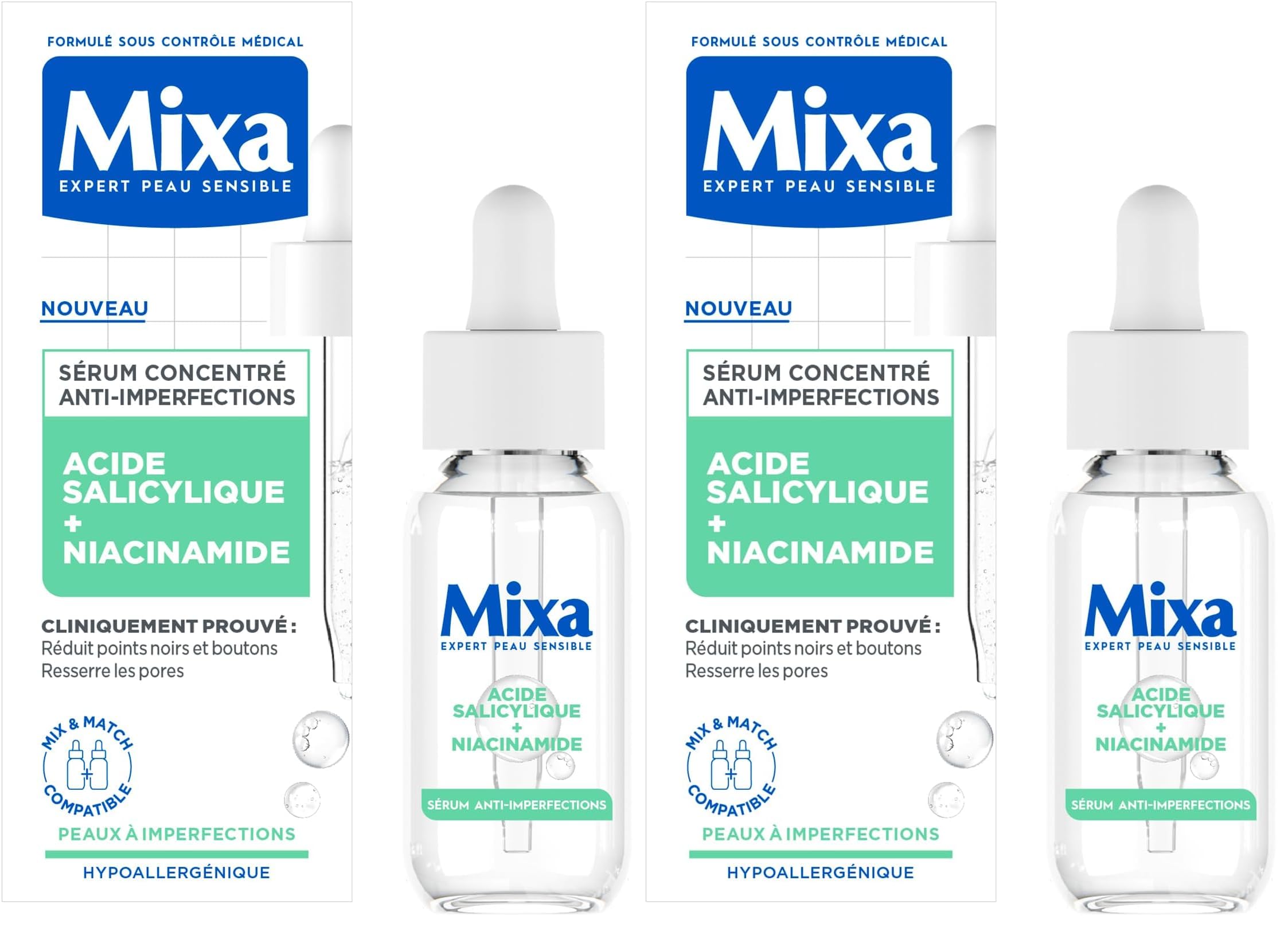 mixa-anti-unreinheiten-serum-2x30-ml-salicyls-ure-niacinamid image 1