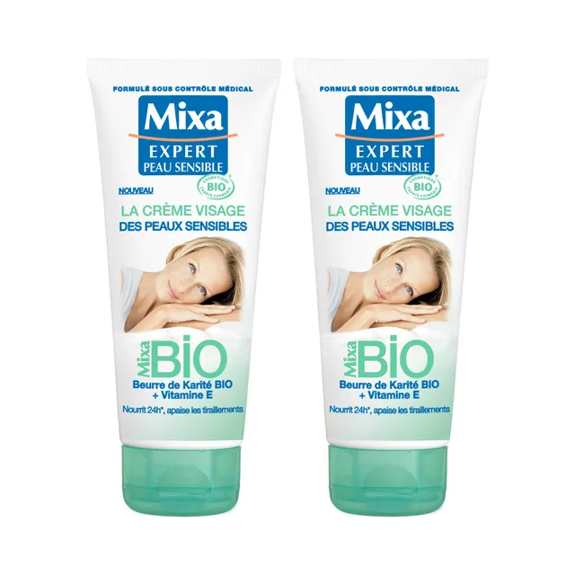 mixa-visage-bio-gesichtscreme-empfindliche-haut-2x100-ml image 1