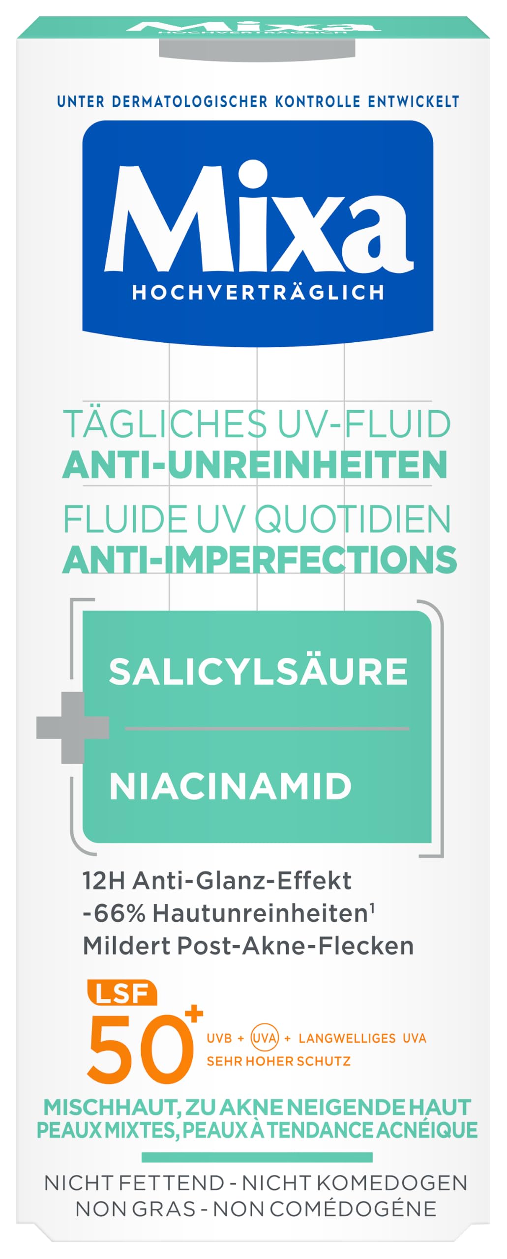 mixa-solaire-uv-fluid-lsf50-anti-unreinheiten-40-ml-mattierend image 2