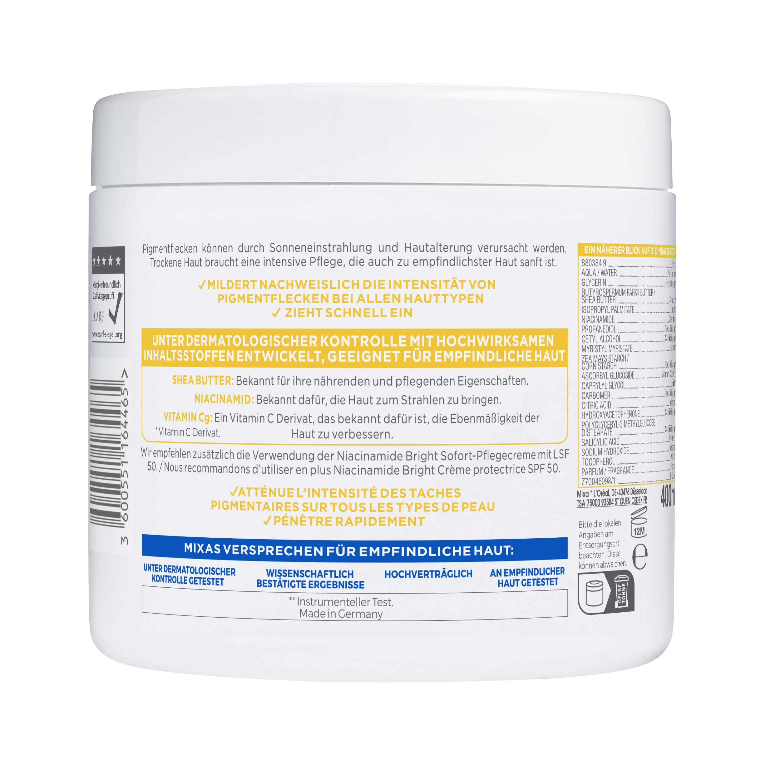 mixa-niacinamide-bright-creme-400-ml-anti-pigmentflecken image 2