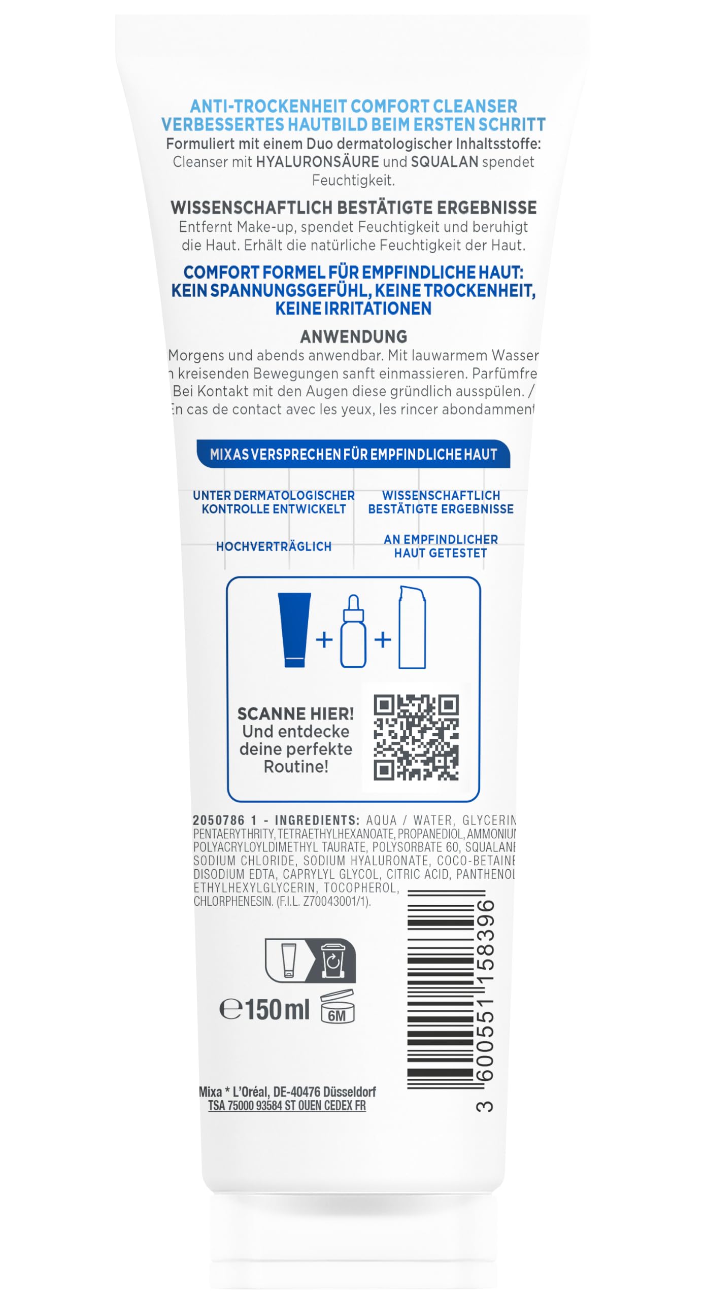 mixa-visage-anti-trockenheit-comfort-cleanser-150-ml-hyaluron image 2